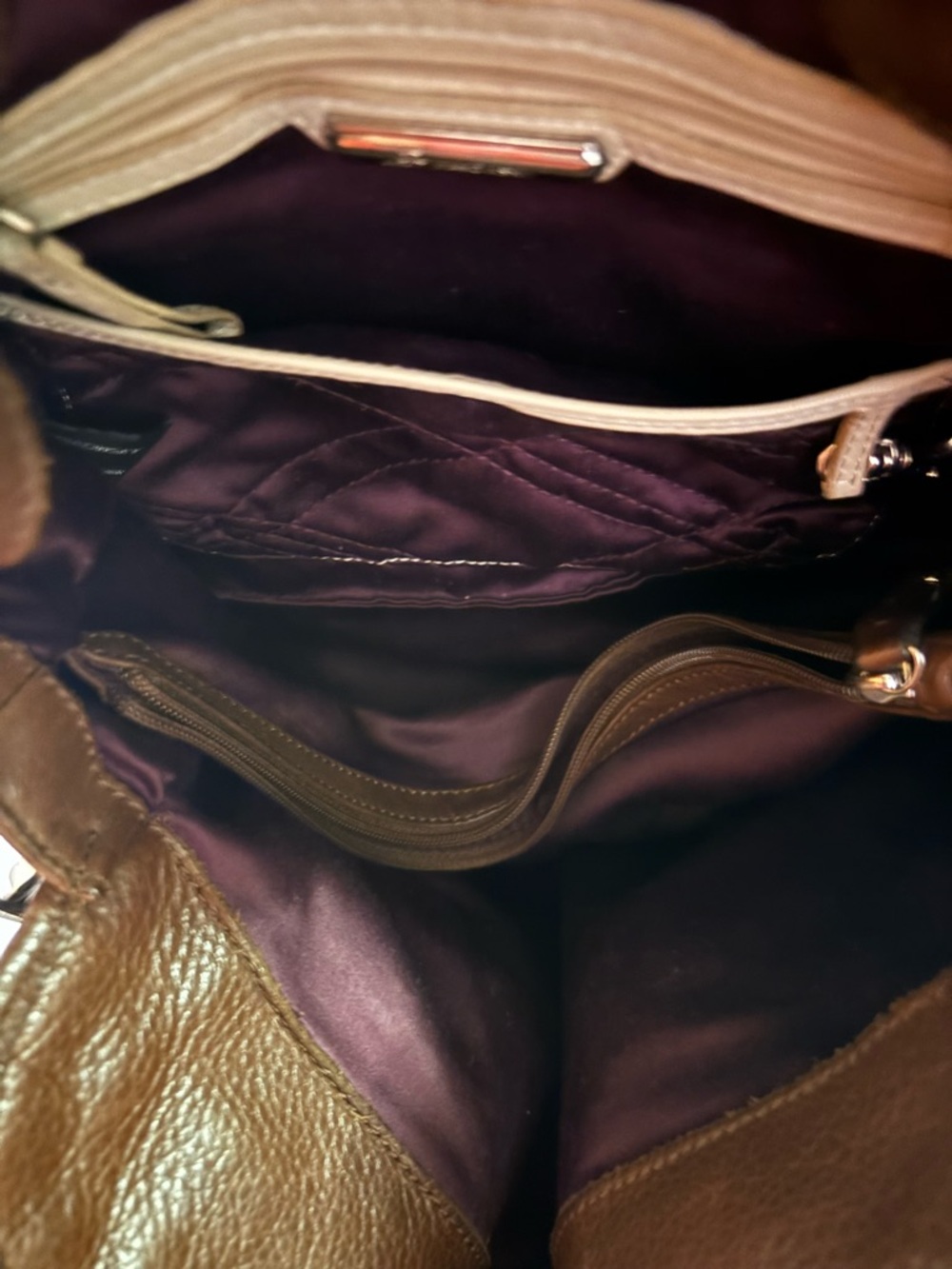 B. Makowsky Brown Leather Shoulder Bag - Picture 8 of 9
